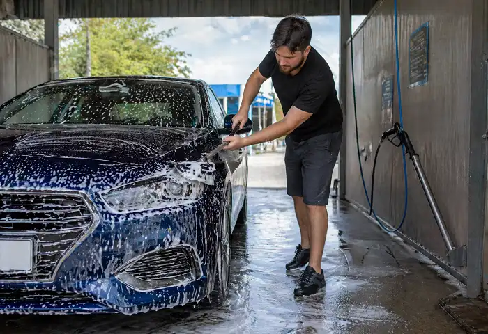 foam brush scrub car self service bay