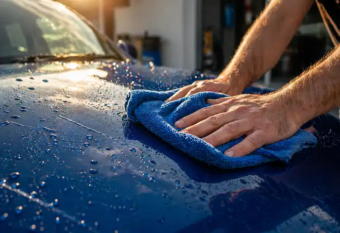 microfiber-towel-drying-car-hood
