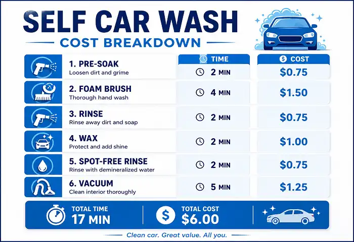 Self car wash cost breakdown by cycle